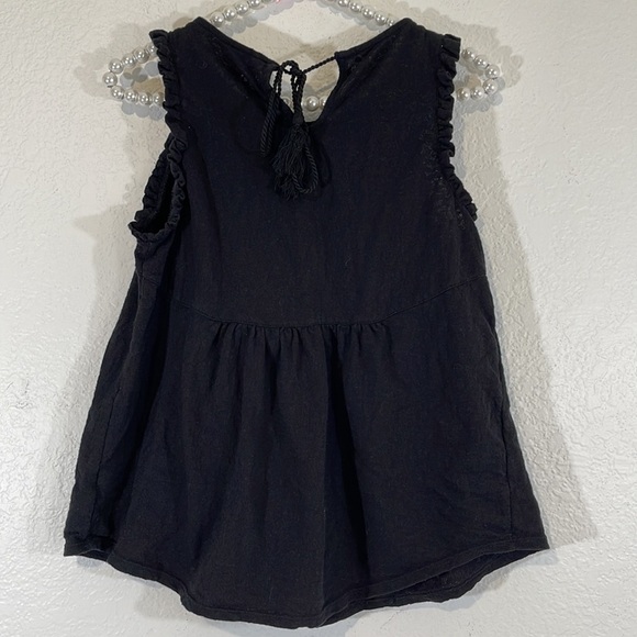 TIME AND TRU Women's Ruffle Sleeveless Black Tank Top Size Medium - Picture 5 of 10